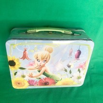 Metal Lunch Snack Box Embossed Girls Disney Fairies Tinkerbell Vintage - $19.34