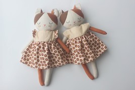 Handmade cat doll with flower dress, baby toys, baby gifts, safe materials - $59.00