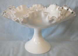 Fenton Large Silver Crest 7427 Footed Ruffled Round Bowl 11 1/2&quot; - $48.40