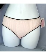 AMOURETTE sz Large Lace-back Boyshort Panties pink black microfiber New L - $12.95