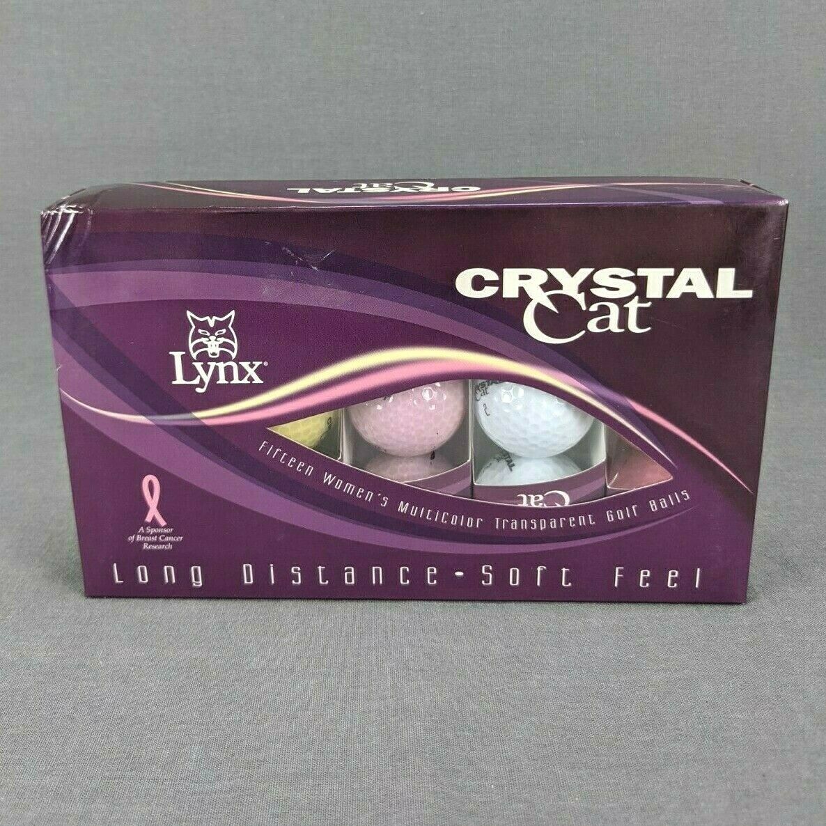 15 Lynx Crystal Cat Multicolor Golf Balls Long Distance Soft Feel NEW