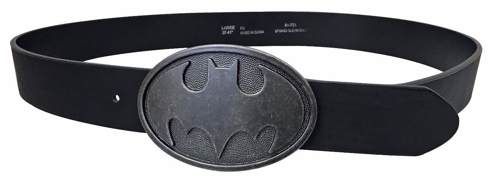 DC Comics - 1.5 inch 40mm Adjustable Synthetic Leather Belt with Batman Buckle