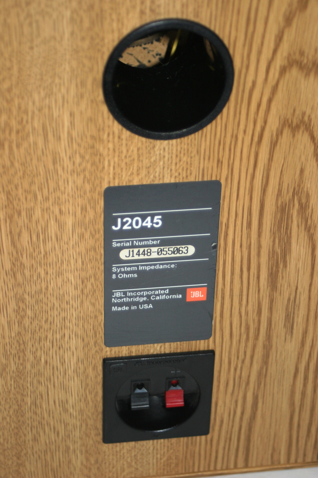 JBL J2045 Oak Stereo Bookshelf Speakers 51/4" 80W Pair VG Working