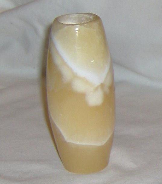 Alabaster Bud Vase Yellow White Amber Heavy Vases