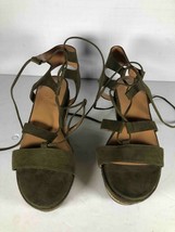 Franco Sarto Womens Gladiator Sandals Olive Green Suede Open Toe Lace Up... - $13.51