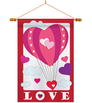 Love Balloon - Applique Decorative Wood Dowel with String House Flag Set HS10104 - $46.97