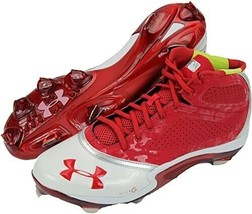 Under Armour 1232849-411 Men’s Ua Heater Mid St Baseball Cleats Sz 12.5 Red - $38.00