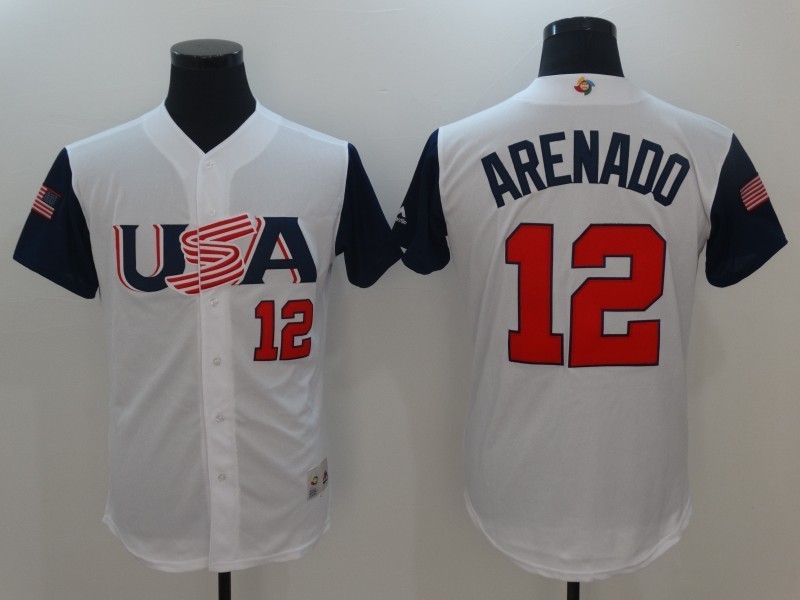 2017 USA Baseball Jerseys World Baseball Classic Jersey 12 Arenado