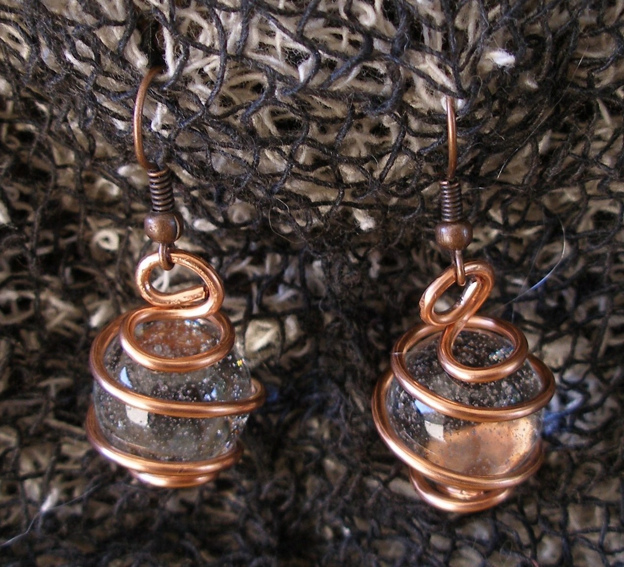 Unique Handcrafted Copper Wire Copper Hooks Wire Wrapped Crystal Ball