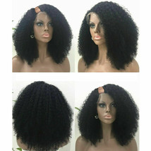 180 Density Afro Kinky Curly U Part Wig Mongolian Human Hair Wig For Bla... - $117.81+