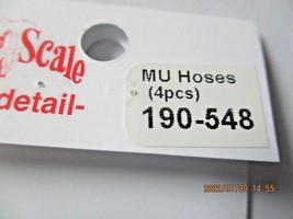 Cal Scale # 190-548 MU 4-Line Hoses. 4 Pieces. HO-Scale image 2