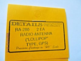 Details West # RA-280 Radio Antenna Lollipop Type, GPS. 2 Each HO-Scale image 3