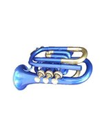 Pocket Trumpet Brass Made B Flat W/Case+Mp Blue - $139.97