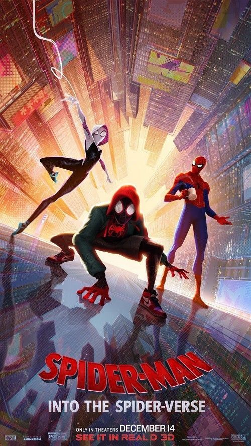 Spider Man into the Spider Verse Movie Poster Comics Film Print 27x40 24x36