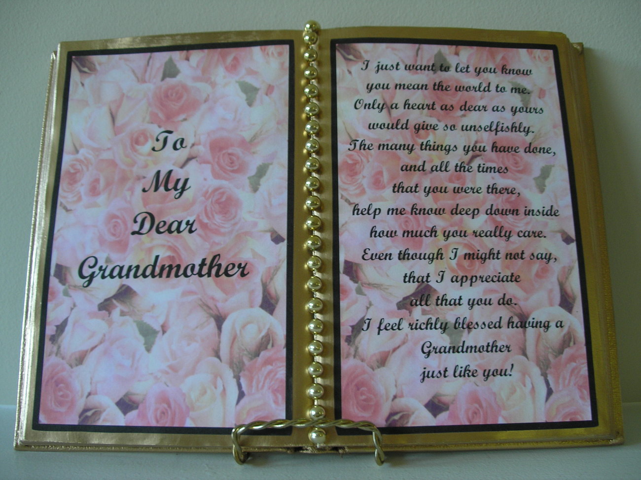 Primary image for GRANDMOTHER DECORATED BOOK ~ PINK ROSE BUDS