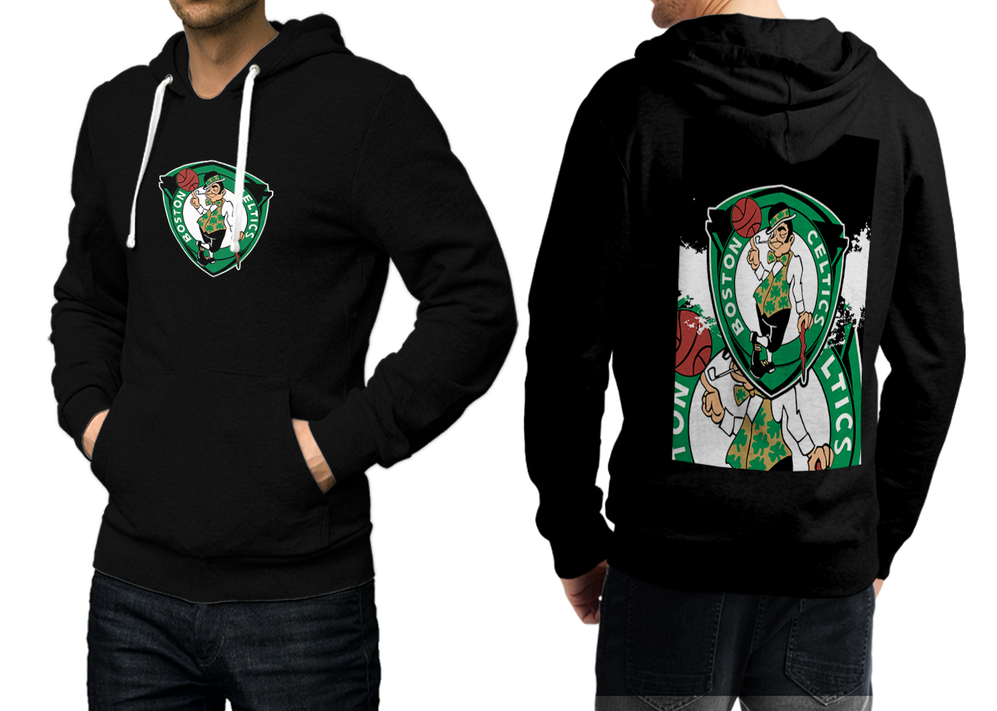Boston Celtics Black Hoodie 2D For Men - Hoodies & Sweatshirts