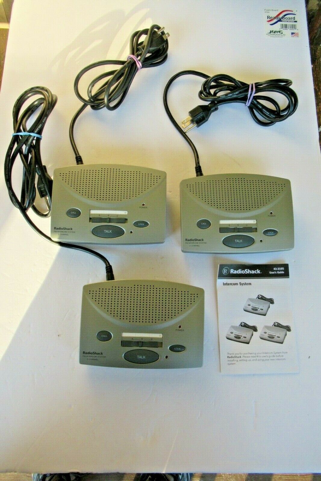 Radio Shack 3Channel FM Wireless 433105 lot of 3 Gray w