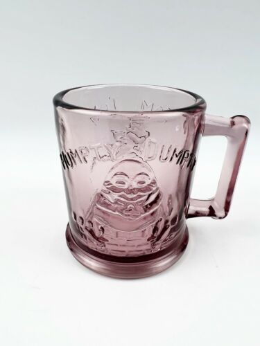 Primary image for Vintage Indiana Glass Tiara Humpty Dumpty Children Nursery Rhyme Mug Cup Purple
