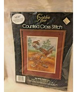 1986 Golden Bee Counted Cross Stitch Kit &quot;Bob White Picture&quot; 11&quot; x 14&quot;  ... - $9.89