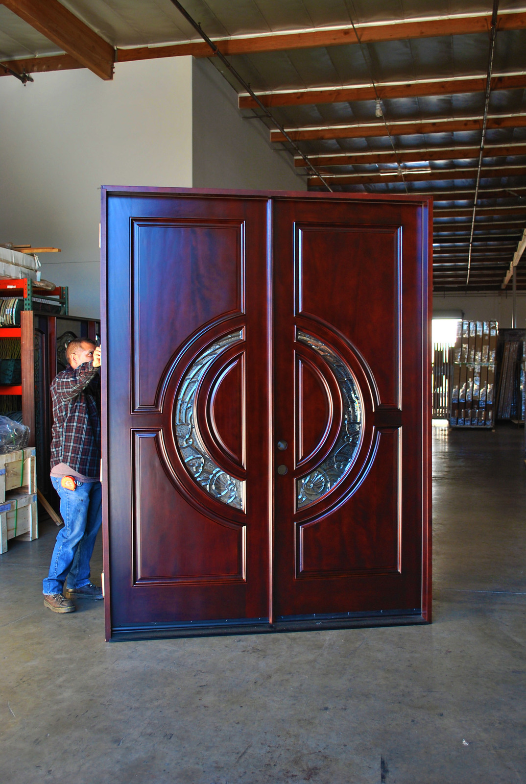 Mahogany Double Exterior Front Entry Wood Door 580E 32"X80 ...