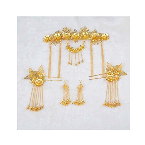 Chinese Ancient Bridal Hair Ornaments Wedding Hair Styling Earrings Sets Accesso