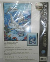 Dimensions Counted Cross Stitch The Dolphins Domain Dolphin Sea Blue Fish Coral - $28.01