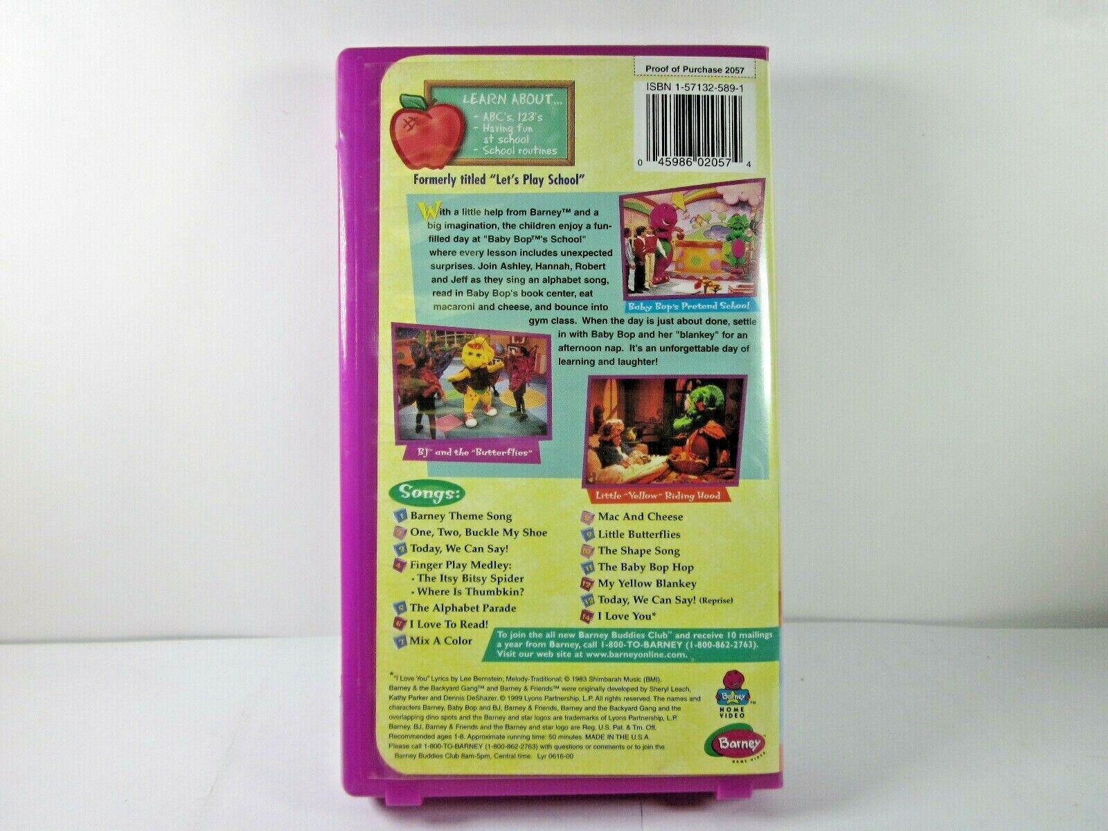 Barney ABC's and 123's (VHS, Clam Shell) Formerly Titled Let's Play ...