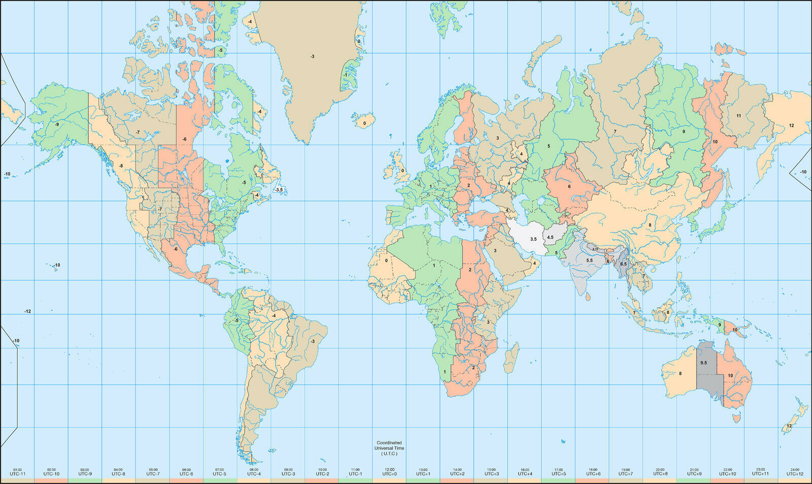 Временные зоны карта мира