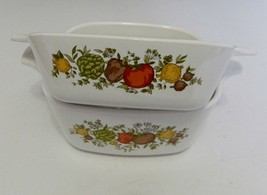 Corning Ware Spice of Life Two Small Casserole Dishes P-43-B P-41-B No Lids - $19.68