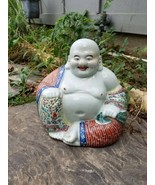 Antique Chinese Famille Rose Porcelain Happy Buddha Statue 10.5&quot; tall x ... - $2,754.25