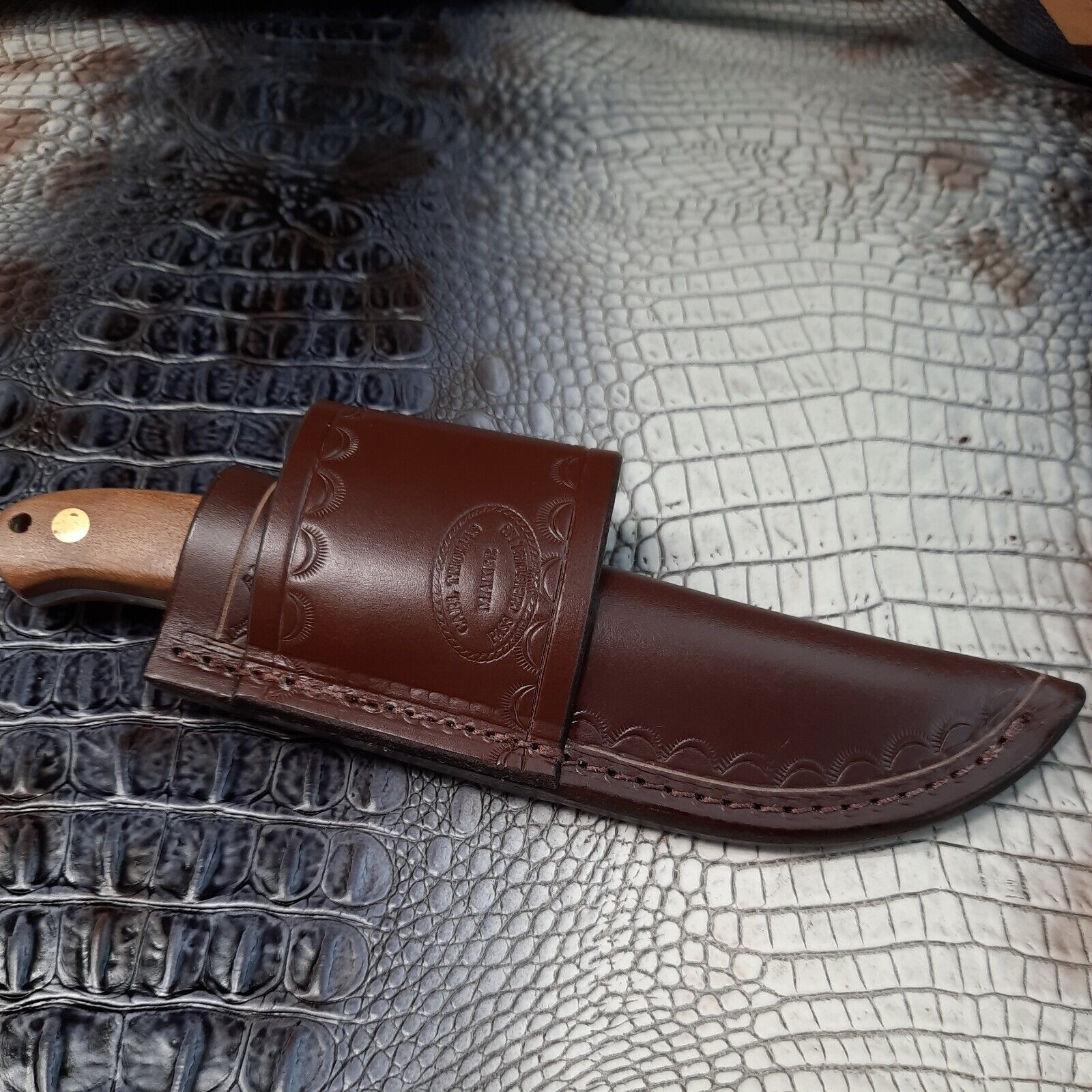 Custom Handmade Leather Sheath That Fits A Schrade Pw1 Knife. SHEATH ONLY Sheaths