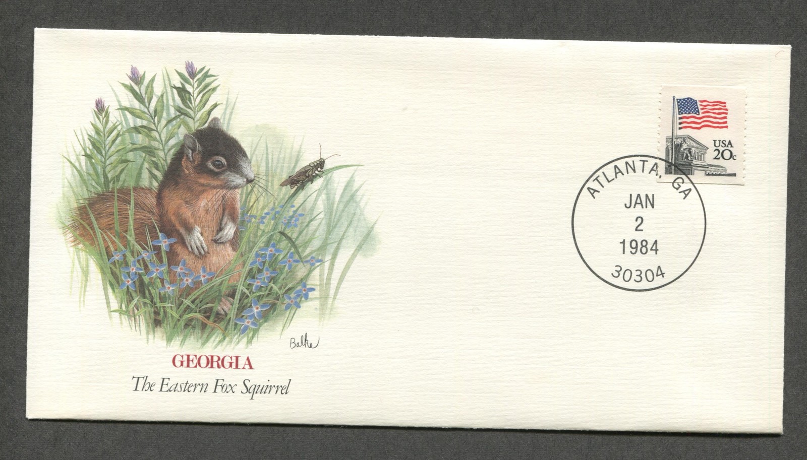 Jan 2 1984 Fleetwood Baby Wildlife Georgia Fox Squirrel #1894   - $5.49
