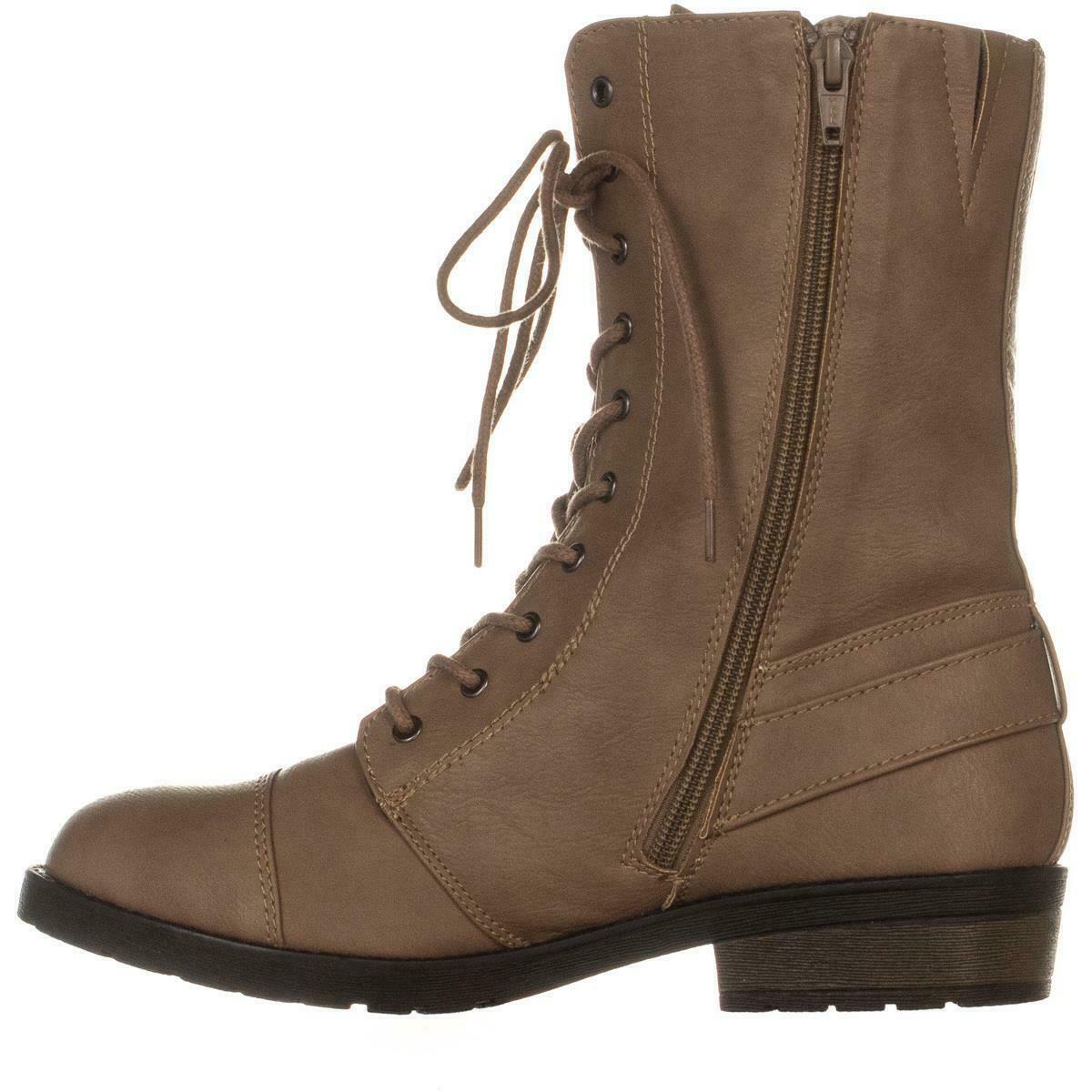 White Mountain Fiord Front Laced Side Zip Combat Boots, Light Taupe, 8 ...