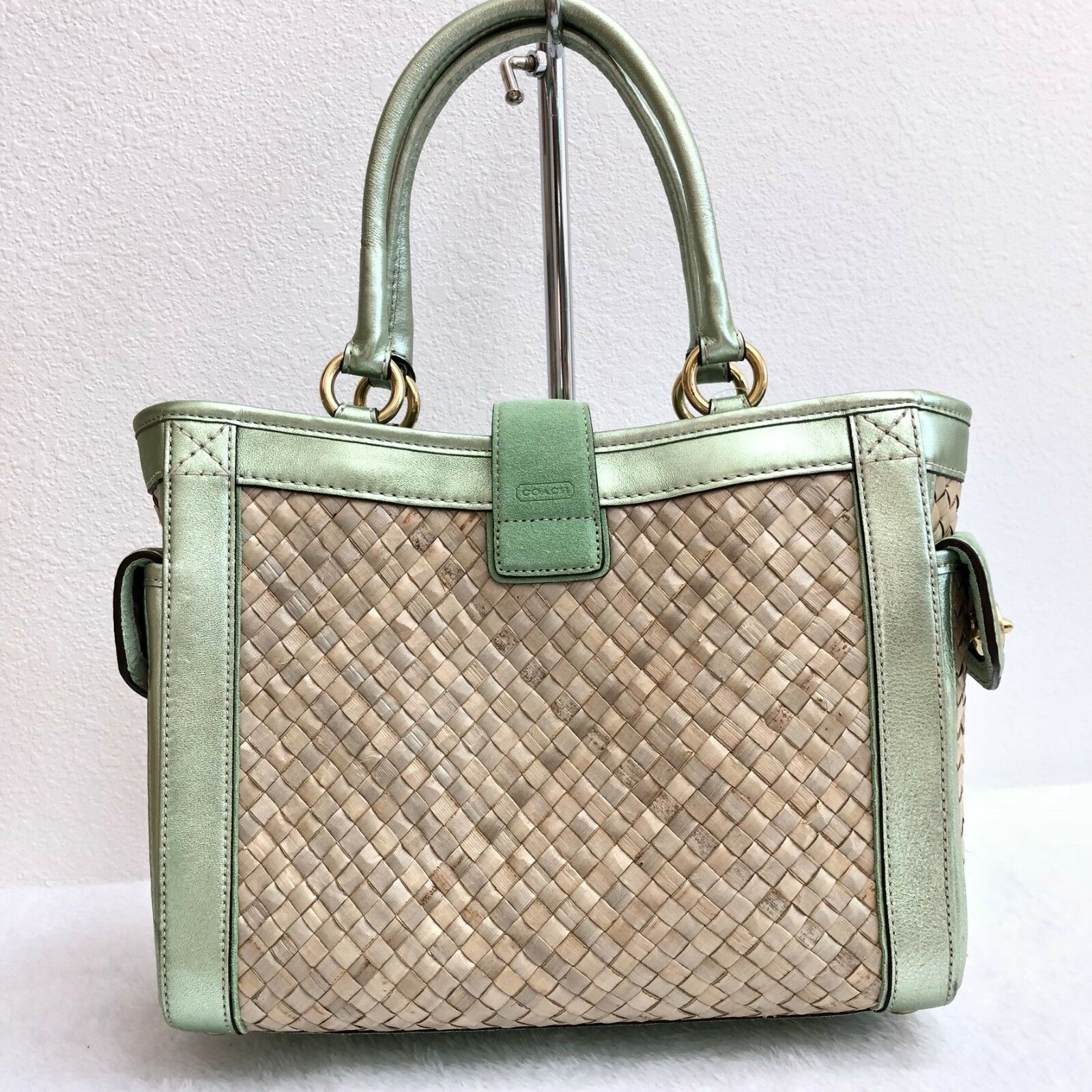 NWT COACH Straw Boxy Tote (Green) - Style 4419 from 2005 - Women's ...
