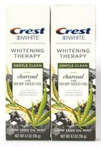 2 Crest 4.1 Oz 3D White Charcoal With Hemp Seed Oil Mint Gentle Clean Toothpaste