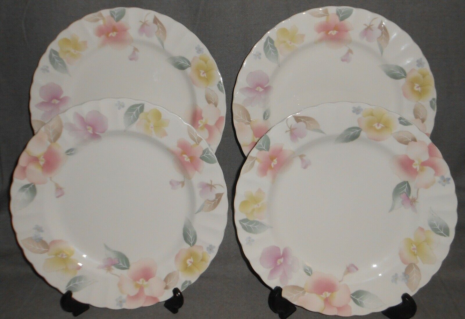 Primary image for Set (4) MIKASA Maxima SILK BLOSSOMS PATTERN Dinner Plates MADE IN JAPAN