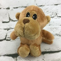 Monkey Plush Golden Brown Chimpanzee Soft Doll Stuffed Animal Sewn Eyes - $9.89