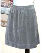 Gray Mini Skirt, Ash Grey Velour, Elasticized Waist, Vintage 90s - $25.00