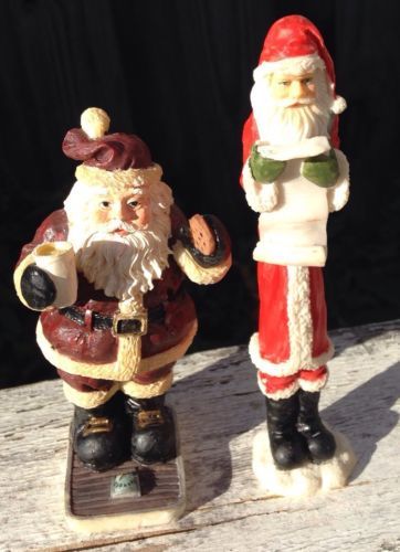 Primary image for Youngs Inc Santa Tall Figurine Christmas Lot Of Two