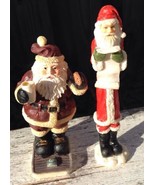 Youngs Inc Santa Tall Figurine Christmas Lot Of Two - $23.36