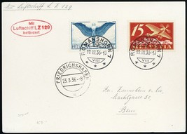 1936 LZ-129 Graf Zeppelin Switzerland - Flight Card To Germany - $150.00