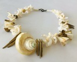 Seashell Necklace Choker 17" Tropical Shells Fun Beach Vacation Artisan Jewelry