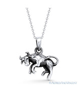 Taurus the Bull Zodiac Sign Animal Pendant Luck Necklace in .925 Sterling Silver - $28.49 - $36.09