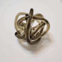 Glass Knot Rope Sculpture, Mid-Century Modern Hand Blown Art Glass, Smoky Brown image 9