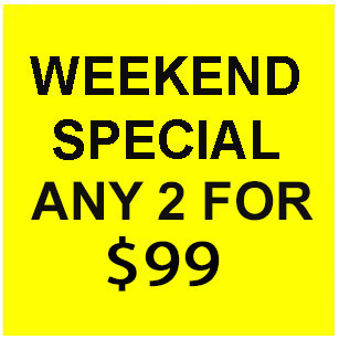 Primary image for FRI-SUN MARCH 10-12 WEEKEND SPECIAL! PICK ANY 2 LISTED FOR $99 OFFER DISCOUNT
