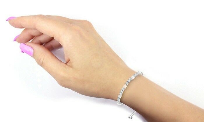 Womens Bracelet Gold Silver Slider CZ Pave Inspired Adjust Custom Jewelry US New