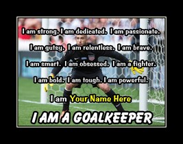 Inspirational Personalized GoalKeeper Soccer Poster Print Wall Art Gift - $27.99+