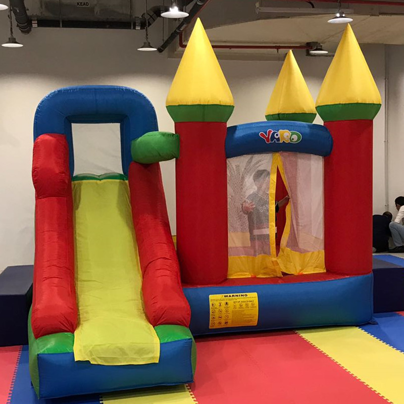 yard bounce house with slide