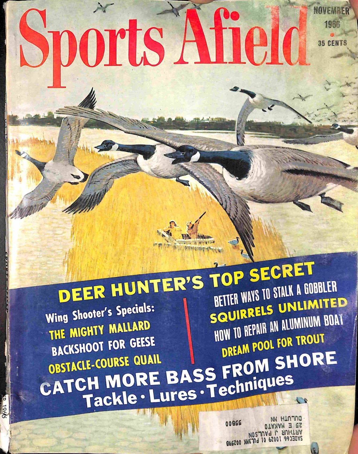 Sports Afield, November 1966 Magazine Back Issues