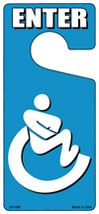 Handicap Bathroom Enter Novelty Metal Door Hanger - $18.95